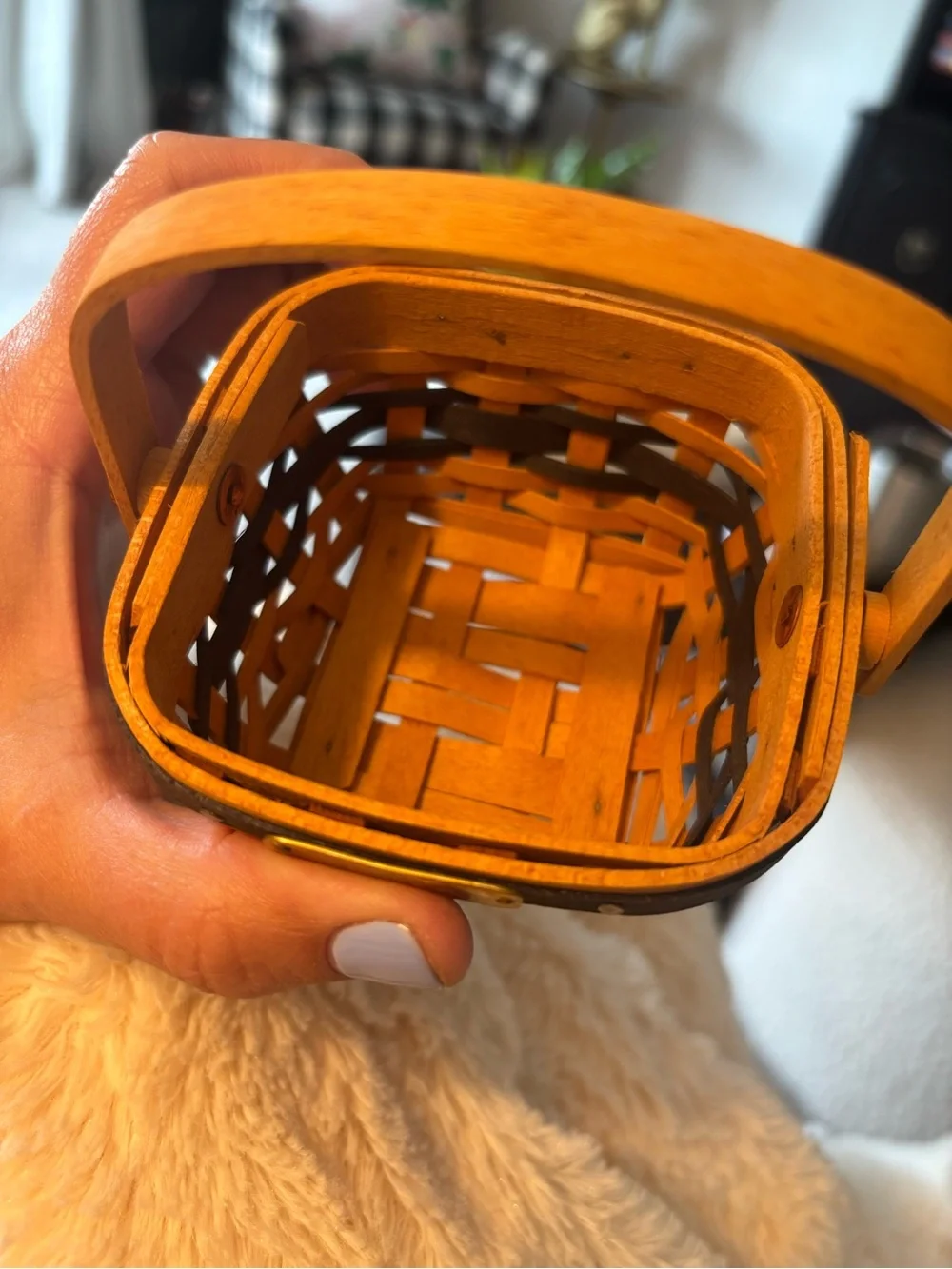 Longaberger J.W. Collection miniature 2001-2002 edition berry basket with liners